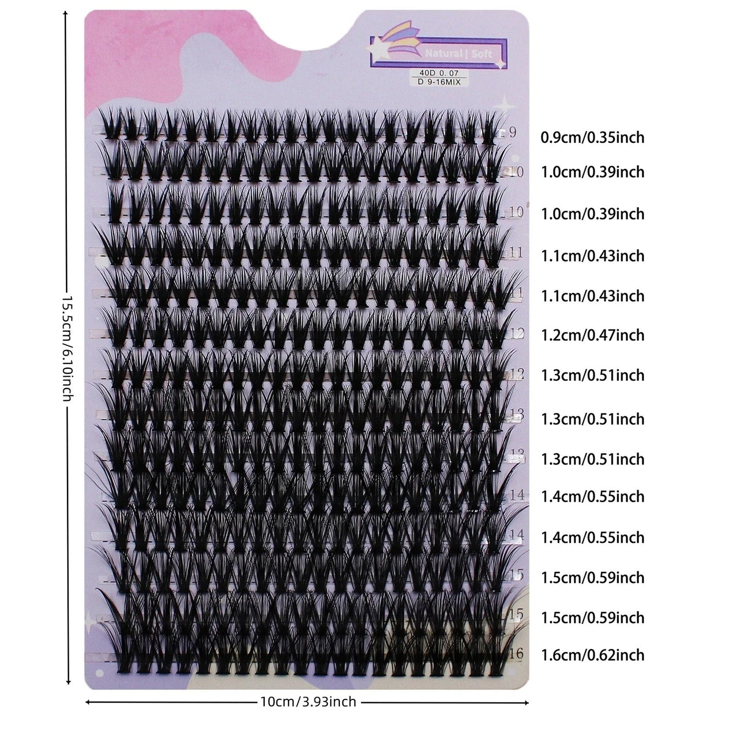 280 Clusters Lashes Extension Natural Thick